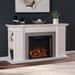 SEI Furniture Repetto Transitional White Curio Shelves Wood Electric Fireplace