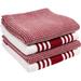 KAF Home Set of 4 Centerband and Waffle Kitchen Towels, 18"x28"