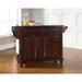 Crosley Cambridge Solid Black Granite Top Kitchen Island in Vintage Mahogany Finish - 18"d x 51.5"w x 34"h