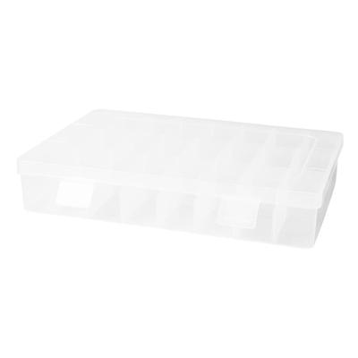 Plastic 24 Compartments Jewelry Earring Bead Container Storage Case - Clear