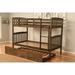 Somette Claire Twin Bunk Bed in Rustic Walnut Finish with Storage and Trundle Options