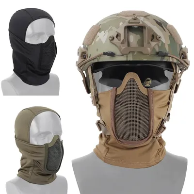 Dulfull-Masque facial cagoule en maille métallique équipement de protection pour moto airsoft