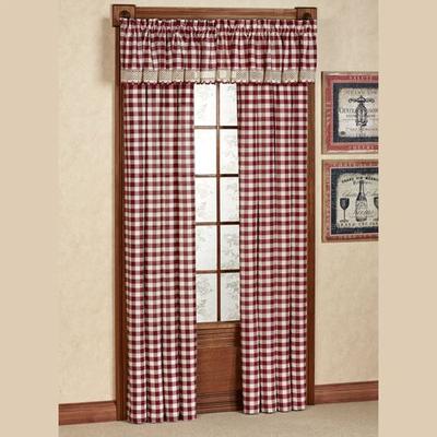 Buffalo Check Tailored Curtain Panel, 42 x 95, Navy