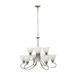 9-Light Satin Nickel Chandelier with White Glass Shade - Yosemite Home Décor 93455-9SN