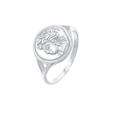 Elli Siegelring Coin Antik Münze 925 Silber 52 Damen Image