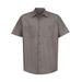 Red Kap SP24 Short Sleeve Industrial Work Shirt in Grey size 2XLR | Cotton/Polyester Blend SP20, SL20, SB22, CS20