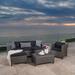 Puerta Outdoor 6-piece Wicker L-Shaped Sectional Sofa Set with Cushions by Christopher Knight Home