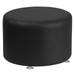 LeatherSoft 24-inch Round Ottoman