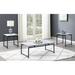 Halden White Faux Marble and Dark Gunmetal 3-piece Occasional Set