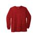 Men's Big & Tall Shrink-Less™ Lightweight Long-Sleeve Crewneck Pocket T-Shirt by KingSize in Red Marl (Size 8XL)