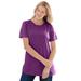 Plus Size Women's Perfect Short-Sleeve Crewneck Tee by Woman Within in Plum Purple (Size M) Shirt