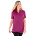 Plus Size Women's Perfect Short-Sleeve Polo Shirt by Woman Within in Raspberry (Size M)