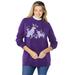 Plus Size Women's Layered-Look Sweatshirt by Woman Within in Radiant Purple Dogs (Size 34/36)