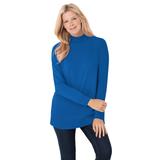Plus Size Women's Perfect Long-Sleeve Mockneck Tee by Woman Within in Bright Cobalt (Size 2X) Shirt