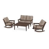 POLYWOOD® Vineyard 4-Piece Deep Seating Rocking Outdoor Chair Set Plastic in Blue | Wayfair PWS404-2-MA146010