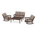 POLYWOOD® Vineyard 4-Piece Deep Seating Rocking Outdoor Chair Set Plastic in Blue | Wayfair PWS404-2-MA146010