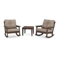 POLYWOOD® Vineyard 3-Piece Deep Seating Rocker Set Plastic in Brown | Outdoor Furniture | Wayfair PWS396-2-MA146010