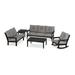 POLYWOOD® Vineyard 6-Piece Deep Seating Set Plastic in Black | 31.5 H x 74 W x 33.25 D in | Outdoor Furniture | Wayfair PWS354-2-BL145980