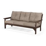 POLYWOOD® Vineyard 74" Wide Outdoor Patio Sofa w/ Sunbrella Cushions Plastic/Olefin Fabric Included in Brown | 31.5 H x 74 W x 33.25 D in | Wayfair