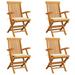 Red Barrel Studio® Patio Chairs Outdoor Bistro Folding Chair w/ Cushions Teak Wood in Brown/White | 35.04 H x 21.65 W x 23.62 D in | Wayfair