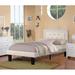 Everly Quinn Platform Bed Wood & /Upholstered/Faux leather in Brown | 38 H x 80 D in | Wayfair 41391C9447BA4030A4B462BDBC26B2CB