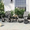 Sol 72 Outdoor™ Sol 72 3-Piece Modern Adirondack Rocking Chair Set Plastic | Wayfair C82A8FFE443E4429A995CABFC75EB33C