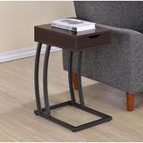 17 Stories Mantua C Table End Table w/ Storage & Built-In Outlets Wood/Metal in Brown | 24.25 H x 11.75 W x 15.75 D in | Wayfair