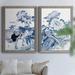 Red Barrel Studio® Blue & White Asian Garden I - 2 Piece Picture Frame Painting Set on Canvas Canvas, in Blue/White | Wayfair