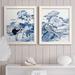 Red Barrel Studio® Blue & White Asian Garden I - 2 Piece Picture Frame Painting Set on Canvas Canvas, in Blue/White | 20 H x 24 W x 1 D in | Wayfair