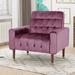 Armchair - Mercer41 Wyton 83.82Cm Wide Tufted Armchair Wood/Velvet/Fabric in Brown | 32 H x 33 W x 30.5 D in | Wayfair