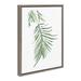 Red Barrel Studio® Palm Leaf by Viola Kreczmer - Floater Frame Painting on Canvas in Gray/Green | 24 H x 18 W x 1.62 D in | Wayfair