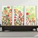 Red Barrel Studio® The Garden of My Dreams by Jennifer Lommers - 3 Piece Wrapped Canvas Painting Print Canvas in White | Wayfair