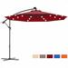 Arlmont & Co. Zohrab 10" Patio Hanging Solar LED Umbrella Sun Shade w/ Cross Base Metal | 120 W x 120 D in | Wayfair