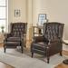Walter Tufted Bonded Leather Recliner (Set of 2) by Christopher Knight Home