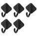 Cabinet Wall Door Clothes Hat Bag Hanger Storage Hook Holder 5pcs - Black - 1.3" x 1.2" (L*W)