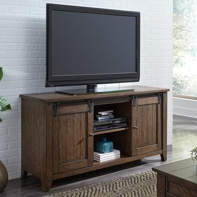 Lake House Rustic Brown Oak TV Console