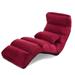 Folding Lazy Sofa Chair Stylish Sofa Couch Beds Lounge Chair W/Pillow - Burgundy - 70" x 22" x 8.5"(L x W x H)
