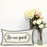 Edie At Home Celebrations "Be Our Guest" Embroidered Decorative Throw Pillow