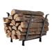 20 Inches Medium Decorative Indoor/Outdoor Firewood Log Rack Bin with Scrolls, Black