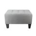 MJL Furniture MAX Squared Decorative Button Tufted Upholstered Grey Firm Ottoman