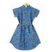 Virtuous Lady,'Printed Cotton Short Sleeve Shirtdress in Azure'
