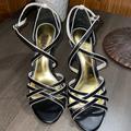 Polo By Ralph Lauren Shoes | Lauren Ralph Lauren Heel Sandals | Color: Black/White | Size: 6.5