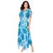 Plus Size Women's Floral Sequin Dress by Roaman's in Blue Embellished Bouquet (Size 20 W)