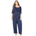 Plus Size Women's Sparkle & Lace Pant Set by Catherines in Mariner Navy (Size 24 W)