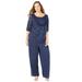 Plus Size Women's Sparkle & Lace Pant Set by Catherines in Mariner Navy (Size 32 W)