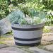 ATT Southern Southern Patio HDR-055457 Resin Whiskey Barrel Outdoor Garden Planter Pot, Gray Resin/Plastic | 9.21 H x 15.51 W x 15.51 D in | Wayfair