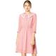 Allegra K Women's Kawaii Peter Pan Collar Puff Half Sleeve Chiffon Shirt Dress Pink 12