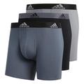 adidas Men's Stretch Cotton Boxer Brief Underwear (3-Pack) Boxed, Onix Grey/Black/Grey, Large