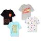 Amazon Essentials Disney | Marvel | Star Wars Jungen Kurzärmlige T-Shirts (zuvor Spotted Zebra), 4er-Pack, Autos/Lightning McQueen, 8 Jahre