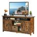 60"Industrial TV Stand Entertainment Center with Shelve and Cabinet-Brown - 58" x 16" x 29" (L x W x H)